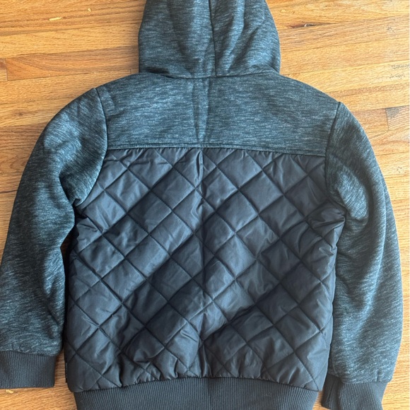 Ring of Fire Black diamond quilted hoodie jacket Black medium - Picture 4 of 4